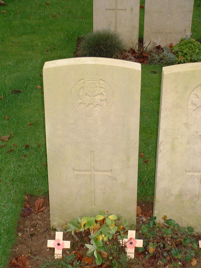 Close up of Benjamin Burnley's gravestone