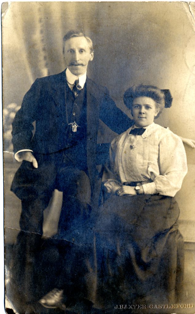 Formal photograph of Thomas Sharp with his wife Nellie