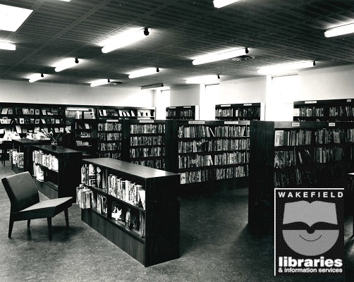 A black and white photograph of the Education Book Room at Library Headquarters, Balne Lane, Wakefield. Taken 26th May 1964. Internal Ref: WF Local Studies Library
