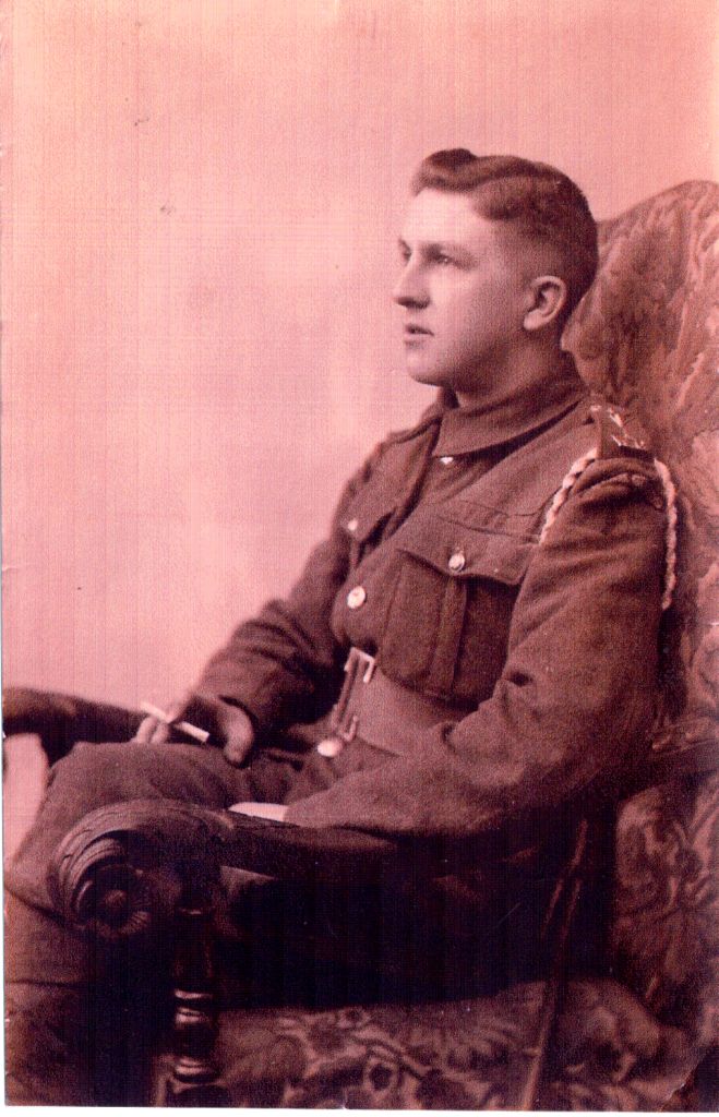 clifford ward bellwood sitting in an armchair wearing his army uniform
