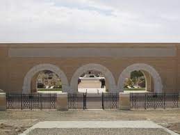 Alamein Memorial showing the three arches of the memorial