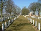 Sucrerie Military Cemetery with rows of gravestones