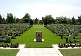 Heliopolis War Cemetery with rows of gravestones