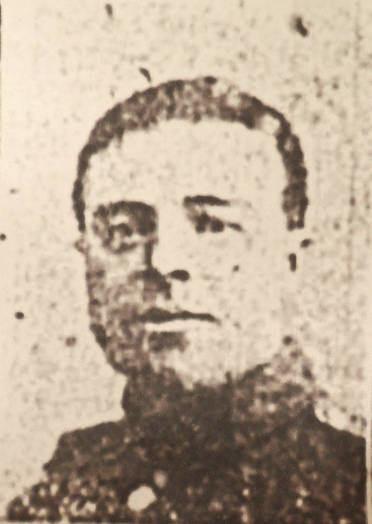 poor copy of a photograph, possibly taken from a newspaper of the head and shoulders of Albert in his army uniform