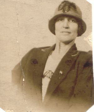 May Clara Brierley wearing a smart jacket and hat