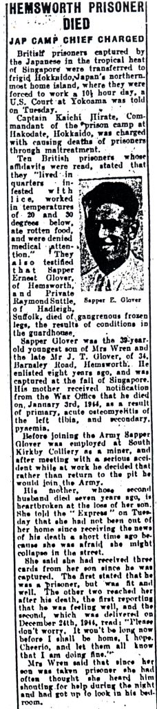 Newspaper account of his death
