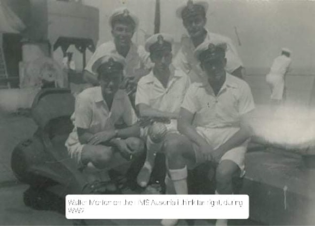 group of five sailors on board hms ausonia