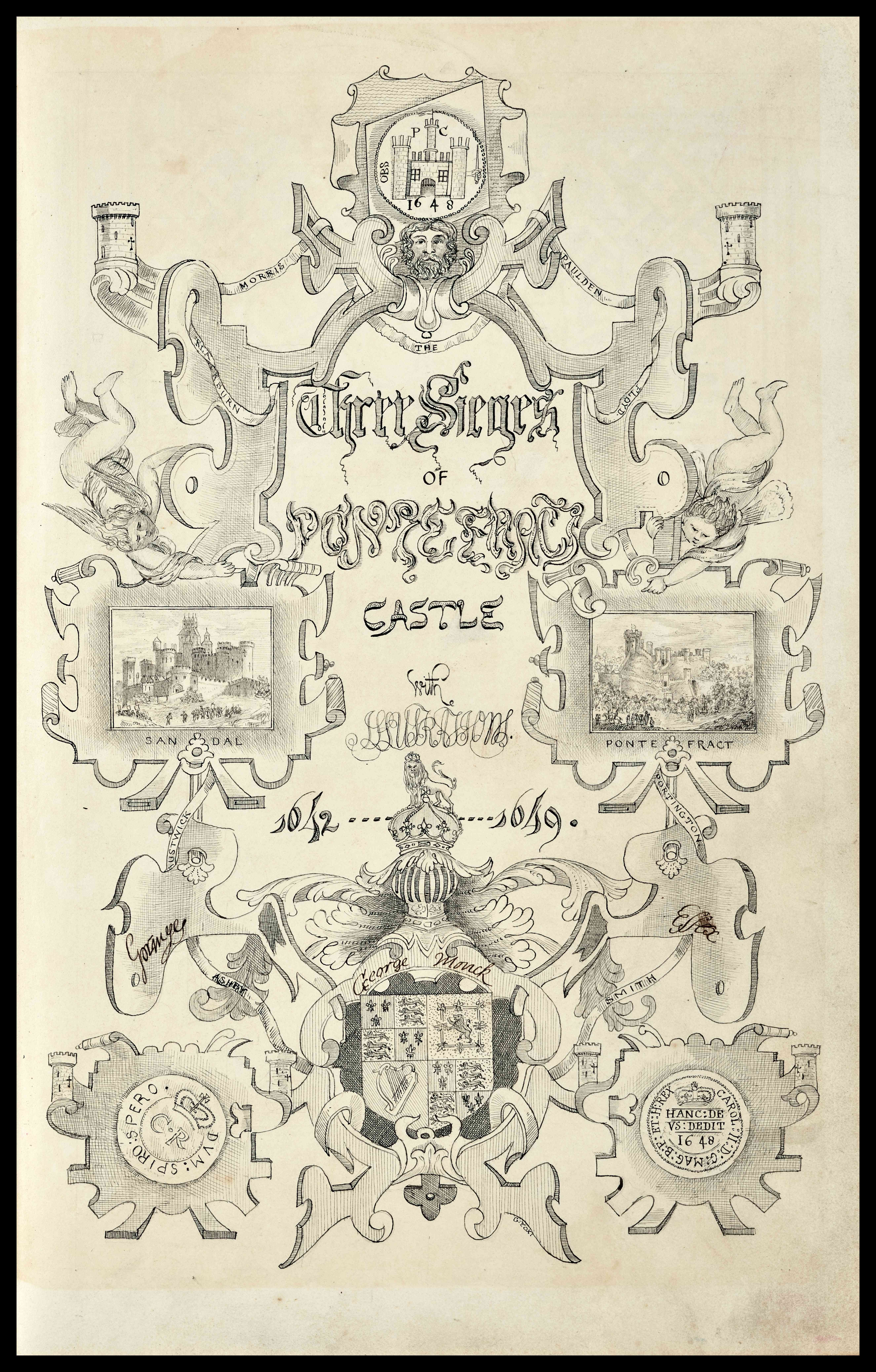 The Three Sieges of Pontefract Castle was hand written by George Fox and the original manuscript is kept at Pontefract Library. It was published as a short-run limited facsimile edition in 1987 by The Old Hall Press.